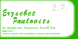 erzsebet paulovits business card